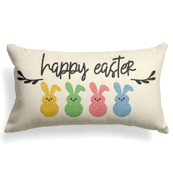 12 x 20 Inch Easter Bunny Throw Pillows,Easter Pillow Covers - Easter Bunny Decor Spring Outdoor Cushion Case for Sofa Couch