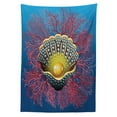 thumbnail image 3 of Ambesonne Pearls Tablecloth Rectangular Table Cover, Coral Nautical Art, 60"x90", Blue Red Yellow, 3 of 4