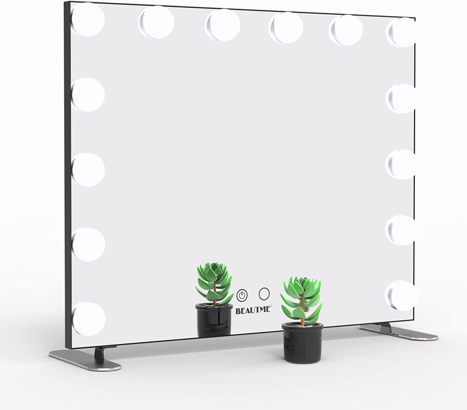 Hollywood Vanity Mirror with Lights Frameless Black Lighted Makeup