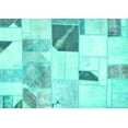 thumbnail image 1 of Ahgly Company Machine Washable Indoor Rectangle Patchwork Turquoise Blue Transitional Area Rugs, 2' x 5', 1 of 4