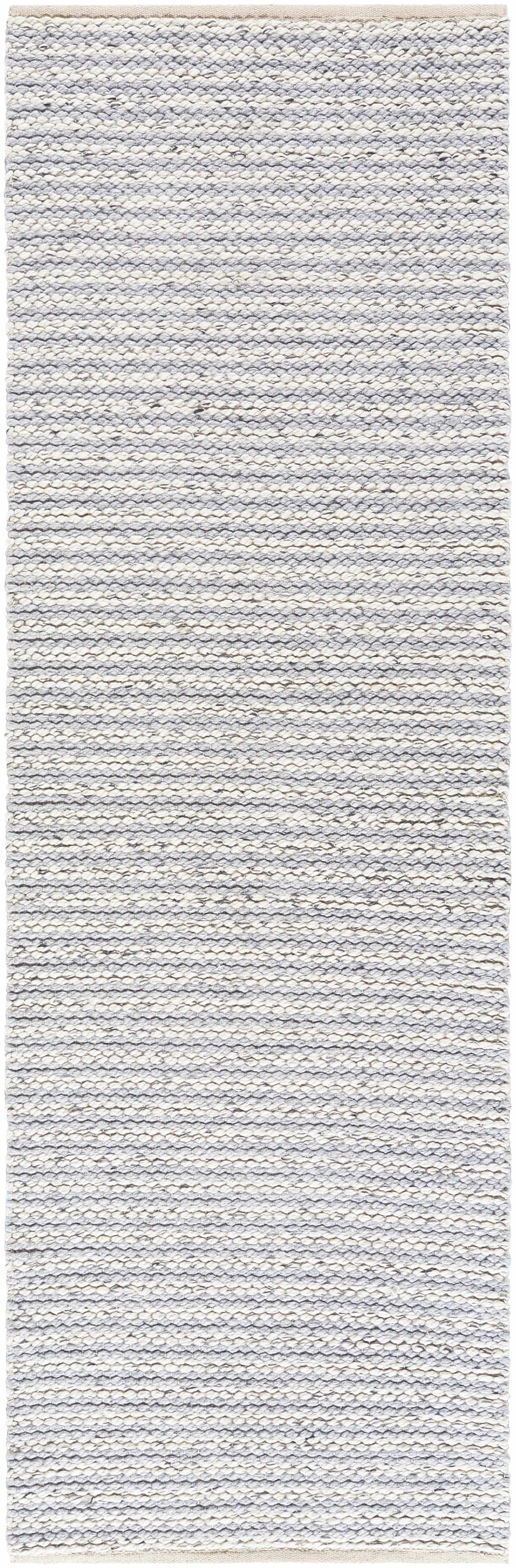 Hauteloom Ebrar Boho Hand Woven Soft Area Rug - Farmhouse Minimalist Striped Carpet for Living Room, Bedroom, Dining Room - Cream, Gray, Ivory - 27" x 45"