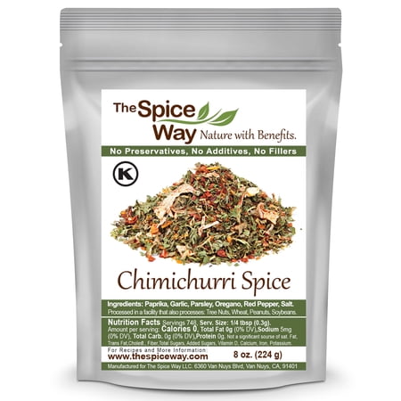 The Spice Way Chimichurri Spice Blend – Argentinan cuisine – All Natural - Resealable Pouch - 8 Oz.