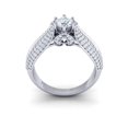 thumbnail image 3 of Brilliant Cut 2ctw Round Cut Diamond Prong Accented Solitaire Engagement Ring Bridal Solid 14K Gold GH I1, 3 of 3