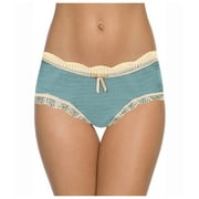 iOPQO womens underwear Women's Lace Soft Comfortable Underwear Mid-Rise Briefs Breathable Panties Blue M