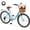 Cyan, variant on 24'' Wheels Cruiser Bikes Bicycles for Adults, 7 Speed Bike with Basket for Women Men