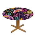 thumbnail image 3 of PIKWEEK Flamingo Elastic Edged Fitted Table CoverRound Hemmed Tablecloth, for Dining Room Kitchen Birthday Party and Outdoor Use, 3 of 7