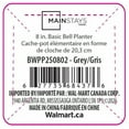 thumbnail image 2 of Mainstays Basic Bell Planter 8 inch Grey, Classic Design with Attached Tray Durable Weather Resistant  Matte Finish, 2 of 3