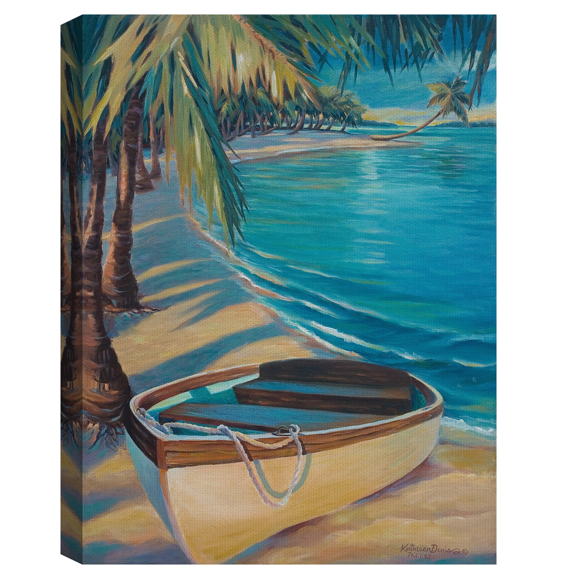 Masterpiece Art Gallery Canoe in Quiet Cove by Kathleen Denis Canvas Art Print 30" x 40"