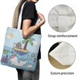 thumbnail image 3 of Pusheen Cat Bolso de tela con estampado de lienzo para mujer, bolsa de compras reutilizable y estética, con cremallera interior, regalo para mujer,40*45cm., 3 of 6