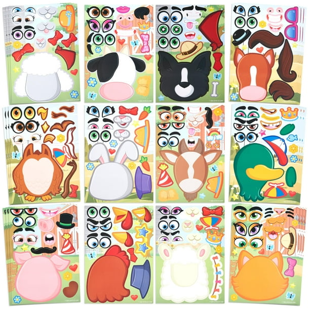 Láminas adhesivas JOYIN Farm Animal, 36 unidades, 23 x 15 cm, para niños
