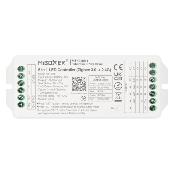 PZ5 - 5 in 1 LED Controller (Zigbee 3.0 2.4G) Output Max 20A