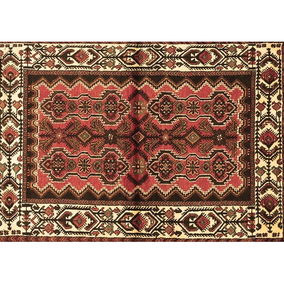 Ahgly Company Indoor Rectangle Persian Brown Traditional Area Rugs, 6' x 9'