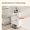 thumbnail image 6 of Versatile Robot Vacuum Stand Cabinet On Wheels Antique White With Storage For Living Room And Office Use, 6 of 12