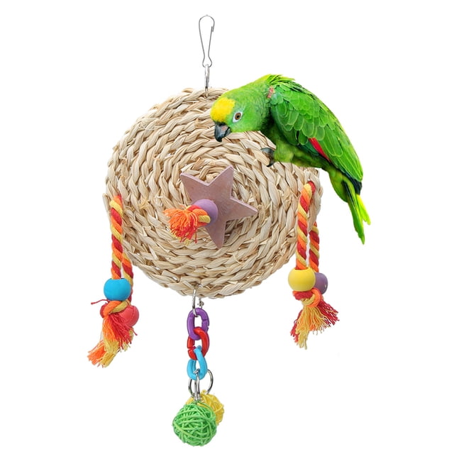 Juguete para loros, loro para mascotas, juguete para masticar pájaros no tóxico, juguete de paja para pájaros, tecnología innovadora