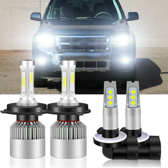 For 2001-2003 2004 Ford Escape LED Headlight Bulbs 9003/H4 High/Low Beam 881 Fog light Bulbs 4pc