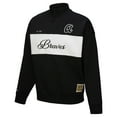 thumbnail image 2 of Women's-Mitchell & Ness Black Atlanta Braves Cooperstown Collection Quarter-Zip Pullover Top, 2 of 7