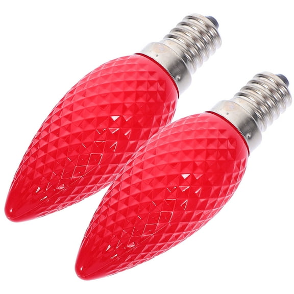 Raindrops 2Pcs Warm Red LED Candelabra Bulbs for Holiday and Party Decor with E14 Socket Compatibility
