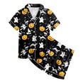 thumbnail image 5 of TOWED22 Toddler Kids Girl Halloween Pajamas Fall Pjs Set Sleepwear Print Holiday Button Down Satin 2 Pieces Lounge Matching Halloween Pajamas, 5 of 6