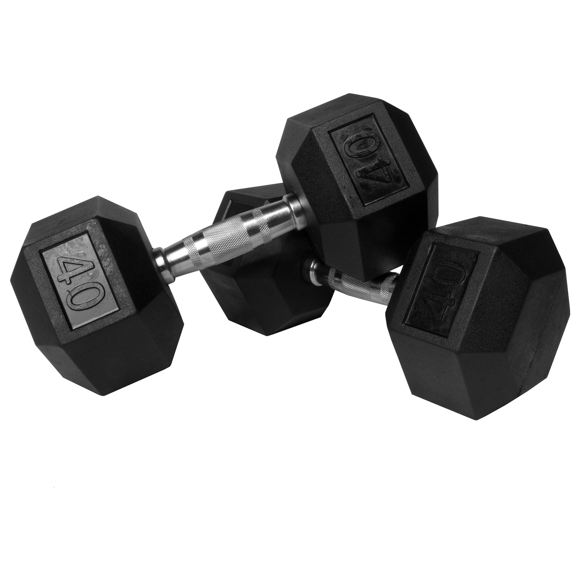 XMark Rubber Hex Dumbbells 40 lb. pair