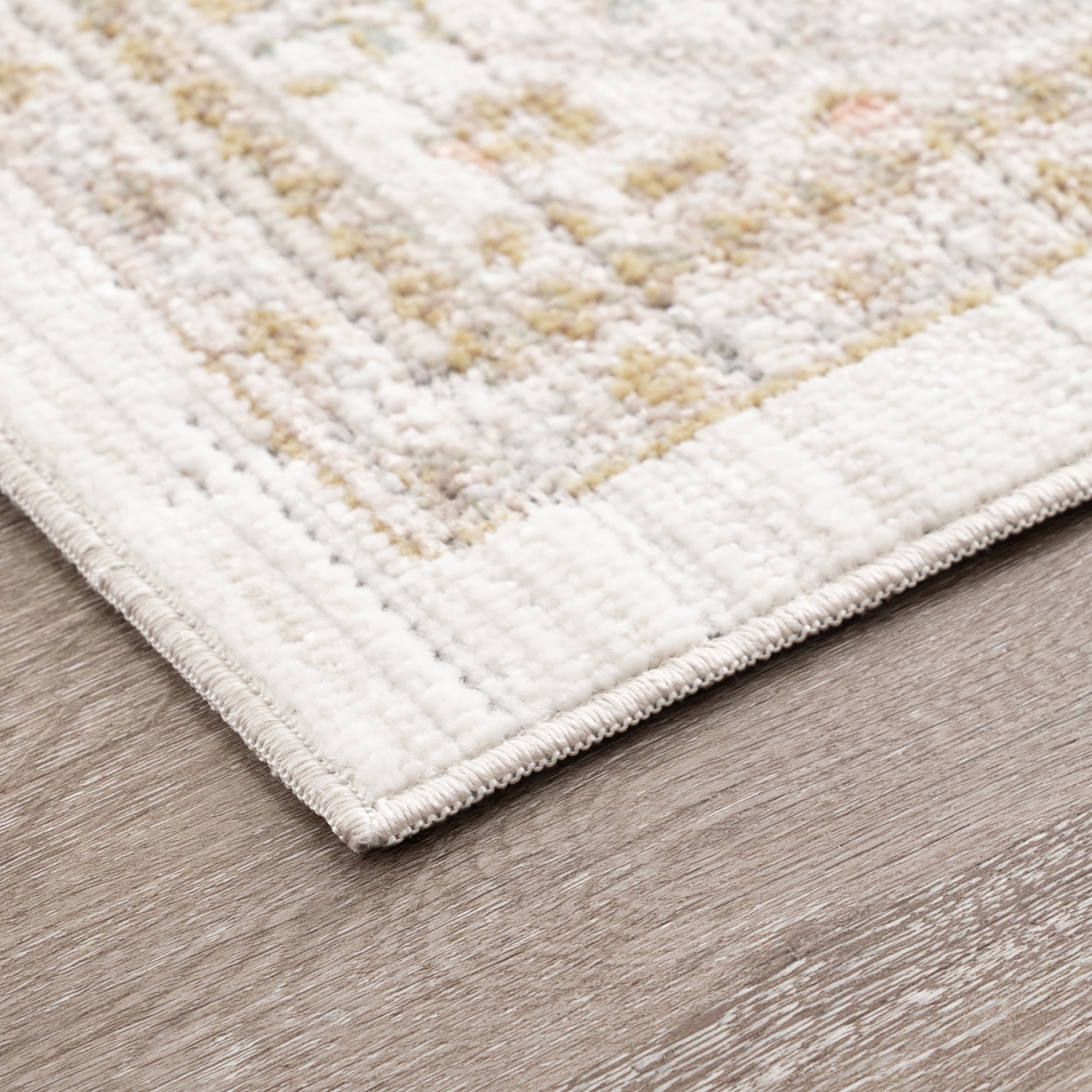 Crestwood Traditional Oriental 8x10 Cream and Aqua Polyester Indoor Area Rug, 7'10'' x 9'4''