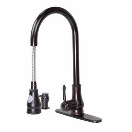 Dyconn Faucet 18-inch Modern Kitchen Oil Rubbed Bronze Pull-out Faucet with Soap Dispenser