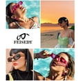 thumbnail image 6 of FEISEDY Creative Rectangle Sunglasses Women Fashion Thick Frame UV400 Protection B2462, 6 of 8