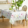 thumbnail image 3 of Spring Tablecloth 60×84 Inch, Wildflowers Floral Butterfly Washable Table Cover for Party Picnic Dinner Decor, 3 of 6
