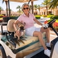 thumbnail image 3 of Golf Cart Seat Covers for 2 Seater, Tropical Palm Soft Microfiber Cart Seat Towel Blanket, Coastal Sunset Tree Branch Ocean Absorbent Breathable Non Slip Bench Seats Protector for Golf Course 51"x31", 3 of 9