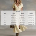 thumbnail image 4 of YuXingFu Womens Cotton Dresses with Sleeves Maxi V-Neck Plus Size Womens Dress Short Sleeve Solid Color Slim Fit Long Casual Summer Beige M, 4 of 6