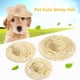 thumbnail image 5 of Sombrero de paja ajustable para mascotas, gorra de sombrero de perro de moda, gorra de cubo para el solL, 5 of 5