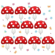 SKTMH 10 Pcs Mushroom Party Decorations Mushroom Balloons Foil Balloons Toadstool Balloons Mushroom Decor Tea Party Decorations Fairy Birthday Decorations Garden Party Decorations Wonderland Decor
