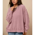 thumbnail image 4 of PRETTYGARDEN Oversized Sweatshirt for Women Fashion Crewneck Long Sleeve Pullover Waffle Knit Tops Fall Trendy Clothes, 4 of 9