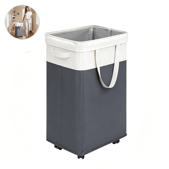 Foldable Laundry Hamper with Removable Mesh Liner and Lockable Wheels – Large Capacity Fabric Storage Basket for Bathroom, Bedroom, and Home Organization
