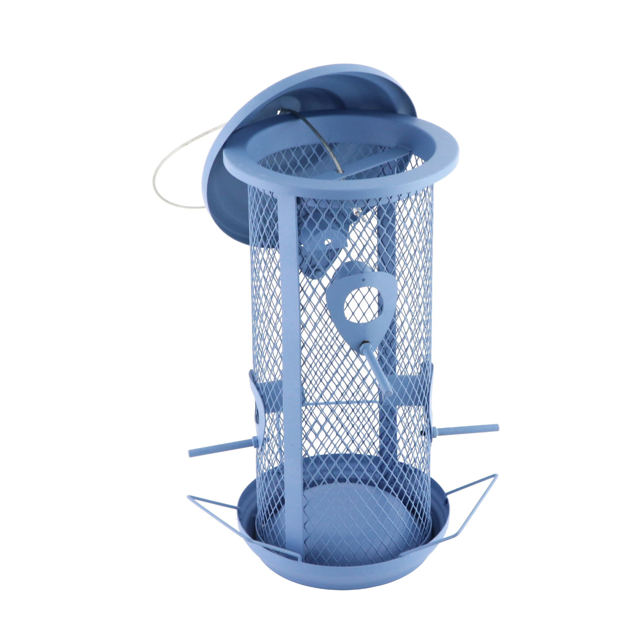Vibrant Life 4-Perch Peanut and Sunflower Bird Feeder, Blue