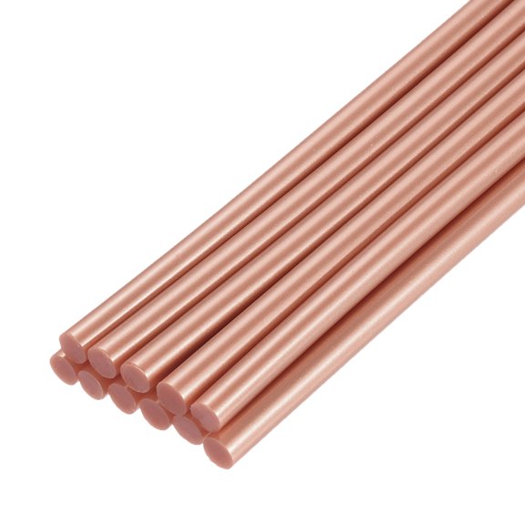 Uxcell EVA Durable Mini Hot Glue Sticks Fit Glue Gun for Arts Crafting Basic Repairs 0.27'' x 8'' Rose Gold 12 Pcs