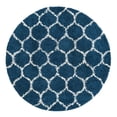 thumbnail image 3 of Unique Loom Trellis Shag Collection Area Rug - Ruby (6' Round Navy Blue/Ivory), 3 of 11