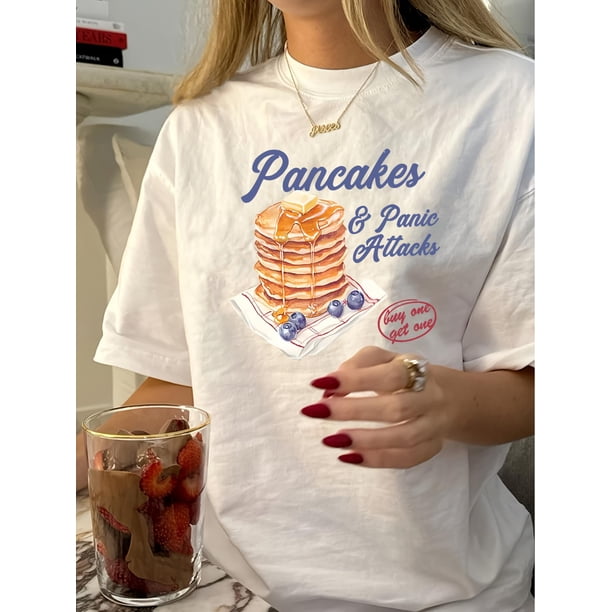 Camisetas gráficas para mujer, de manga corta, de algodón, para veranoA Round-Neck Printed T-Shirt, Vintage Casual Printed Top for Women.Father's Day, Mother's Day, New Year, Spring Festival, Valent