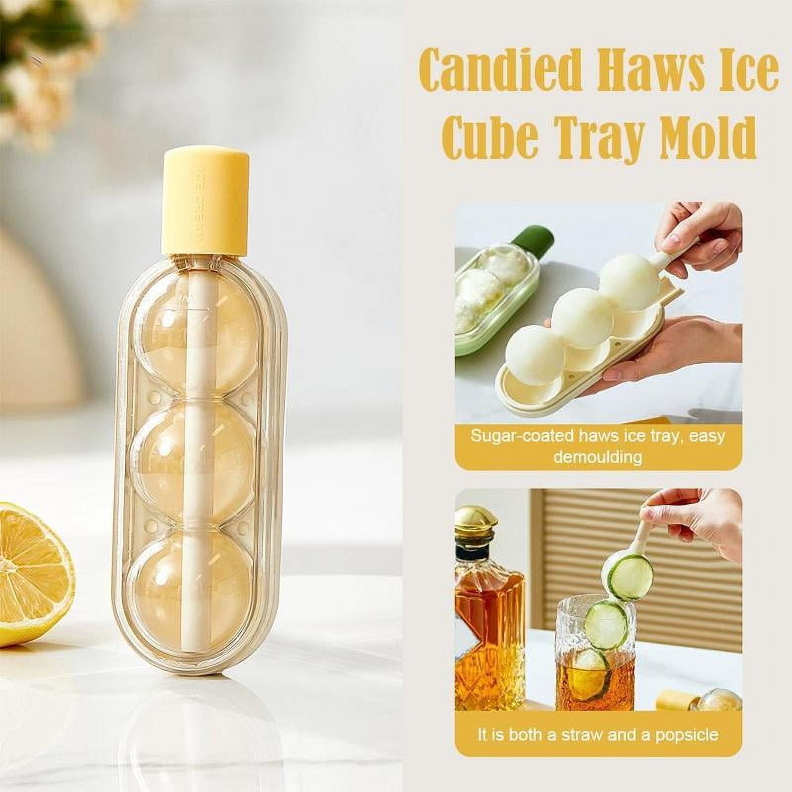 DIY Candied Haws Shape Ice Cream Mold With Straw Silicone Popsicle Molds Ice Fruit Mould Refrigerator Ice Cube Tray
