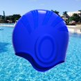 thumbnail image 3 of Sombrero de natación de silicona para el cabellero , protección para los oídos, para mujeres y hombres, mantiene el cabello seco, de poner y Azul oscuro DYNWAVEMX Equipo de natación, 3 of 8