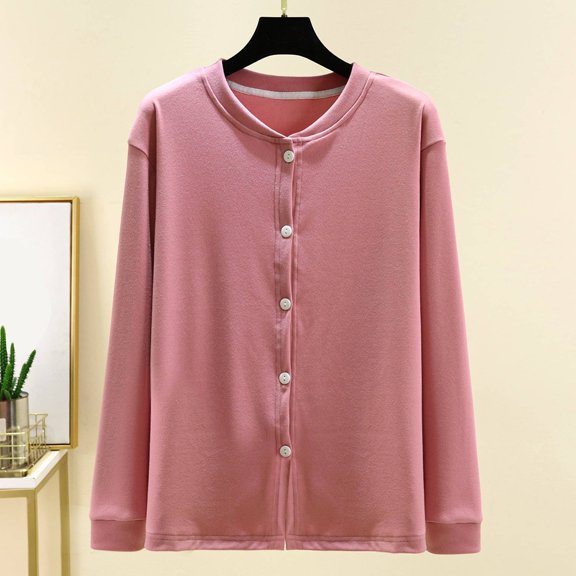 Loose Fit Button Front Cardigan Warm Thermal Soft Casual Outerwear Coat For Home And Outdoors