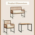 thumbnail image 3 of Gymax 4 PCS Acacia Wood Patio Dining Set w/ 1 Rectangular Table 1 Loveseat & 2 Armchairs, 3 of 10