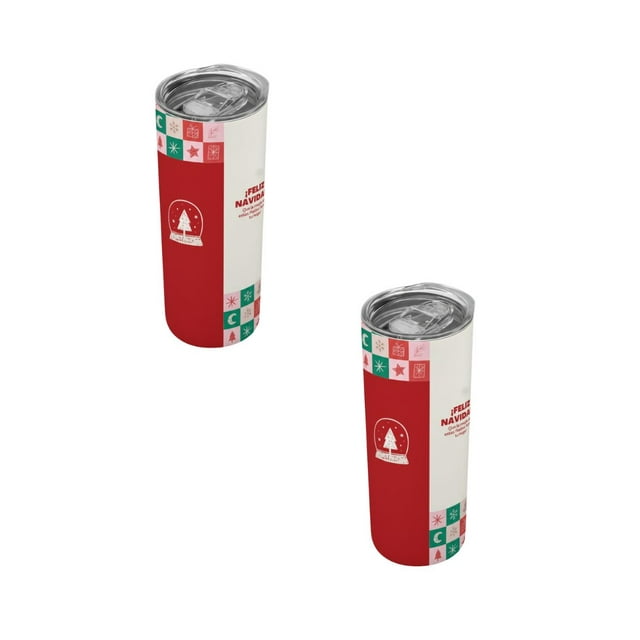 Duo de Termo Navideño 20oz - Esfera Nieve y Collage Festivo