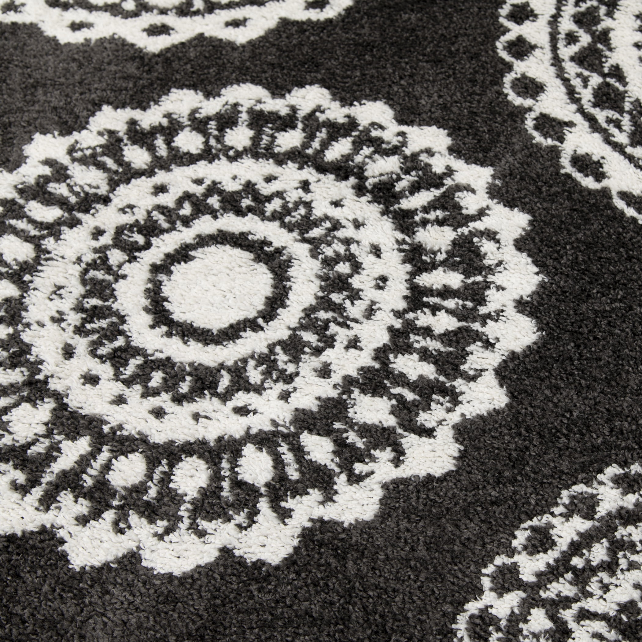 Mainstays 9'X12' Charcoal Gray Medallion Shag Indoor Area Rug