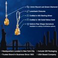 thumbnail image 2 of Gem Stone King 925 Silver and 10K Yellow Gold Yellow Citrine and Lab Grown Diamond Dangle Earrings for Women | 2.16 Cttw | Gemstone November Birthstone | Pear Shape 9X6MM, 2 of 6