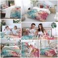 thumbnail image 6 of Teal Pink Orange Bedding 3 Piece Duvet Cover Set California King, Boho Vintage Abstract Splashing Art Soft Microfiber Comforter Cover with Zipper Closure & Pillowcases, FadeResistant Quilt Cover, 6 of 9