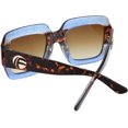 thumbnail image 5 of FEISEDY Oversized Square Sunglasses Multi Tinted Glitter Frame Stylish Inspired B2276, 5 of 16