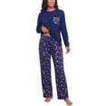 thumbnail image 4 of MINTREUS Womens Pajama Sets Long Sleeve Pj Set Soft Two Piece Sleepwear Set with Pockets, 4 of 8