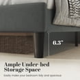 thumbnail image 6 of Bolvdo Queen Bed Frame with Velvet Upholstered Headboard, Metal Support, No Box Spring Needed, Noise Free, Easy Assembly, Grey, 6 of 8