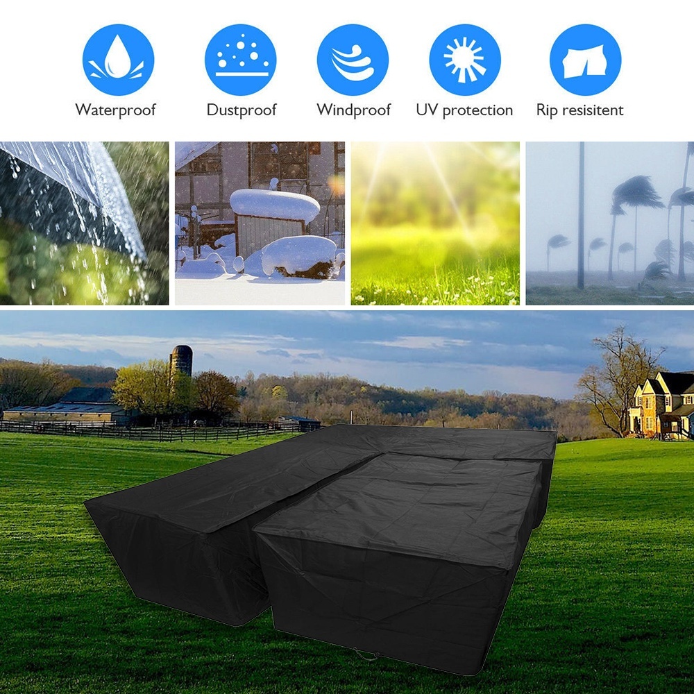 Waterproof Garden Rattan Corner Furniture Cover Outdoor Sofa Protect L Shape Set - image 2 of 6