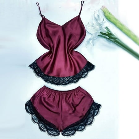 

MRULIC intimates for women Fashion Lace Sleepwear Lingerie Temptation Babydoll Underwear Nightdress Red + XL